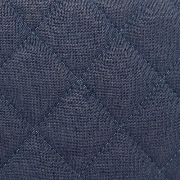 CHANEL Big Matelasse 30 Chain Shoulder Bag Cotton Navy Silver CC Auth 208049V