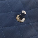 CHANEL Big Matelasse 30 Chain Shoulder Bag Cotton Navy Silver CC Auth 208049V-30