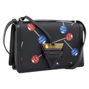 LOEWE Shoulder Bag Leather Black Gold Auth 208050V-1