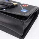 LOEWE Shoulder Bag Leather Black Gold Auth 208050V-10