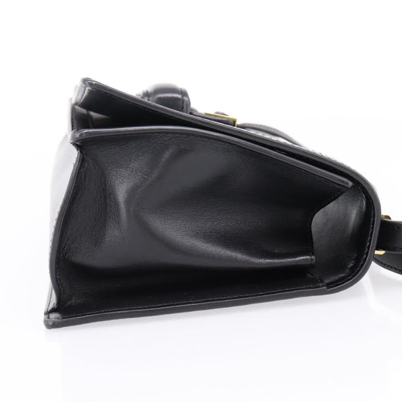 LOEWE Shoulder Bag Leather Black Gold Auth 208050V