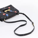 LOEWE Shoulder Bag Leather Black Gold Auth 208050V-7
