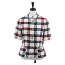 GUCCI Jacket Tweed 38 White Auth 208052M-1