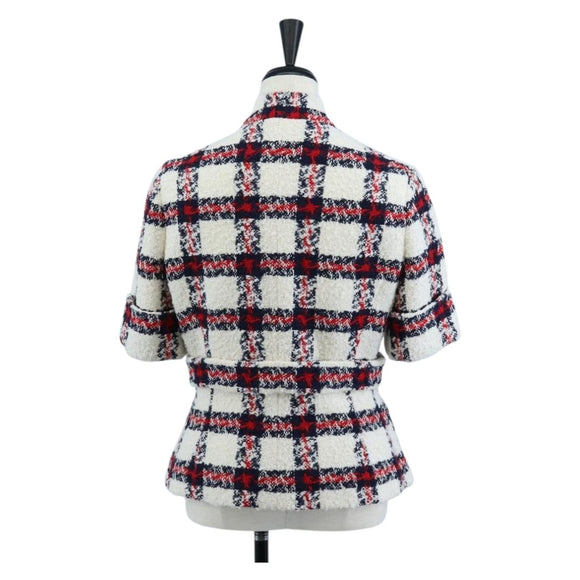 GUCCI Jacket Tweed 38 White Auth 208052M