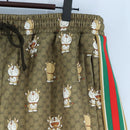 GUCCI Micro GG Canvas Fujiko Pro Pants Polyester L Beige Auth 208053SAM-4
