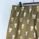 GUCCI Micro GG Canvas Fujiko Pro Pants Polyester L Beige Auth 208053SAM-9