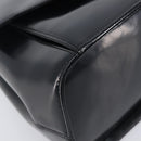 GIVENCHY Hand Bag Leather Black Gold Tone Auth 208062-11