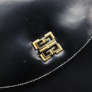 GIVENCHY Hand Bag Leather Black Gold Tone Auth 208062-15