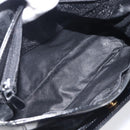 GIVENCHY Hand Bag Leather Black Gold Tone Auth 208062-19