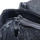 GIVENCHY Hand Bag Leather Black Gold Tone Auth 208062-22