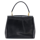 GIVENCHY Hand Bag Leather Black Gold Tone Auth 208062-3