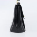 GIVENCHY Hand Bag Leather Black Gold Tone Auth 208062-5