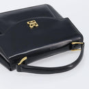 GIVENCHY Hand Bag Leather Black Gold Tone Auth 208062-6