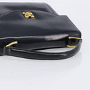 GIVENCHY Hand Bag Leather Black Gold Tone Auth 208062-7