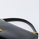 GIVENCHY Hand Bag Leather Black Gold Tone Auth 208062-8