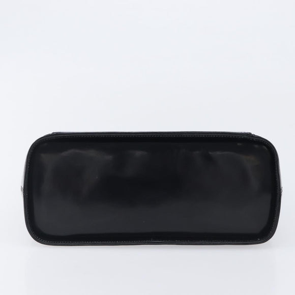 GIVENCHY Hand Bag Leather Black Gold Tone Auth 208062