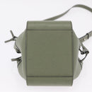 LOEWE Hammock Mini Hand Bag Leather 2way Khaki Auth 208064A-16