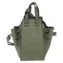 LOEWE Hammock Mini Hand Bag Leather 2way Khaki Auth 208064A-2