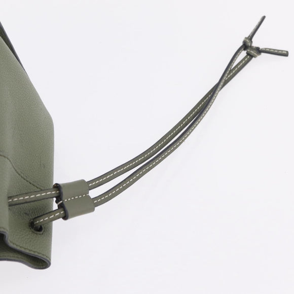 LOEWE Hammock Mini Hand Bag Leather 2way Khaki Auth 208064A
