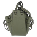 LOEWE Hammock Mini Hand Bag Leather 2way Khaki Auth 208064A-4