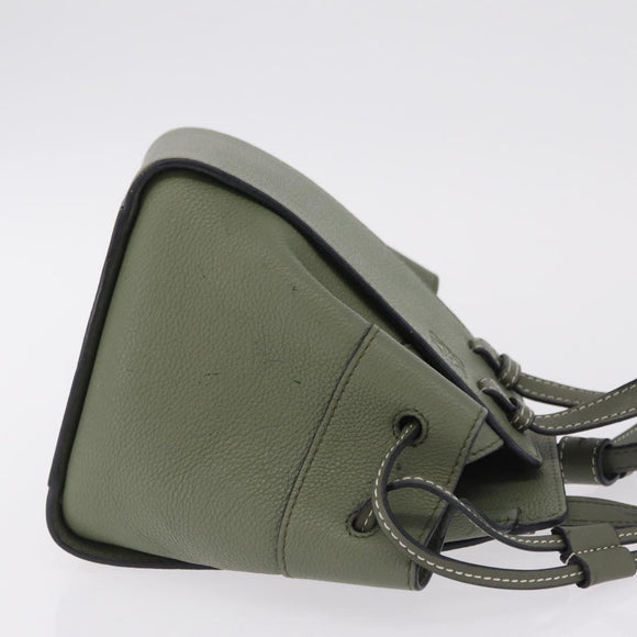 LOEWE Hammock Mini Hand Bag Leather 2way Khaki Auth 208064A