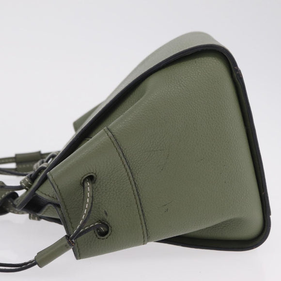 LOEWE Hammock Mini Hand Bag Leather 2way Khaki Auth 208064A
