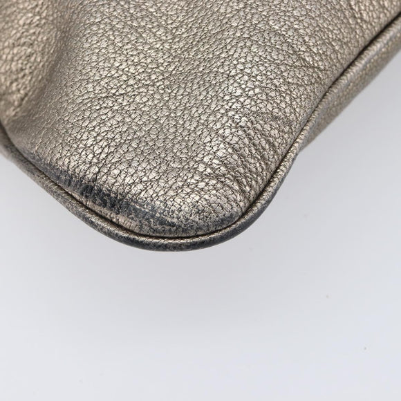 LOEWE Shoulder Bag Leather Gold Auth 208065