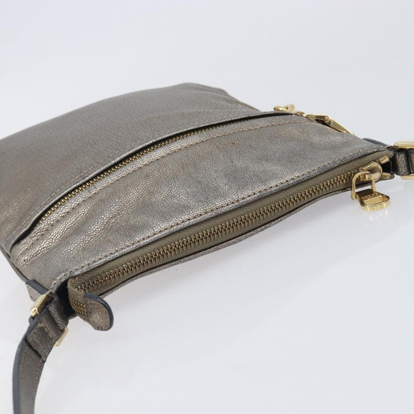 LOEWE Shoulder Bag Leather Gold Auth 208065
