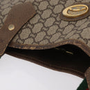 GUCCI PLUS Web Sherry Line Tote Bag PVC Beige Gold Tone Auth 208066-16