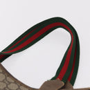 GUCCI PLUS Web Sherry Line Tote Bag PVC Beige Gold Tone Auth 208066-18