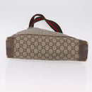 GUCCI PLUS Web Sherry Line Tote Bag PVC Beige Gold Tone Auth 208066-7