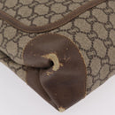 GUCCI PLUS Web Sherry Line Tote Bag PVC Beige Gold Tone Auth 208066-10