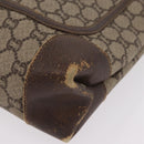 GUCCI PLUS Web Sherry Line Tote Bag PVC Beige Gold Tone Auth 208066-20
