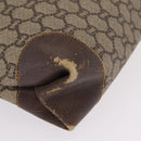 GUCCI PLUS Web Sherry Line Tote Bag PVC Beige Gold Tone Auth 208066-21