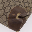 GUCCI PLUS Web Sherry Line Tote Bag PVC Beige Gold Tone Auth 208066-22