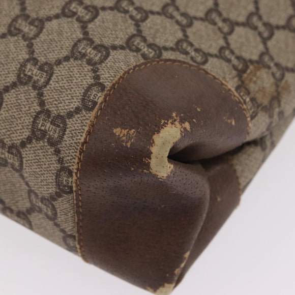 GUCCI PLUS Web Sherry Line Tote Bag PVC Beige Gold Tone Auth 208066