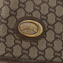 GUCCI PLUS Web Sherry Line Tote Bag PVC Beige Gold Tone Auth 208066-23