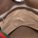 GUCCI PLUS Web Sherry Line Tote Bag PVC Beige Gold Tone Auth 208066-24