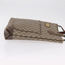 GUCCI PLUS Web Sherry Line Tote Bag PVC Beige Gold Tone Auth 208066-3