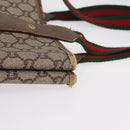 GUCCI PLUS Web Sherry Line Tote Bag PVC Beige Gold Tone Auth 208066-4