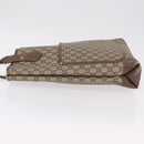 GUCCI PLUS Web Sherry Line Tote Bag PVC Beige Gold Tone Auth 208066-5