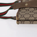 GUCCI PLUS Web Sherry Line Tote Bag PVC Beige Gold Tone Auth 208066-6