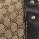 GUCCI GG Canvas Tote Bag Beige Gold Tone 162900 Auth 208067V-7
