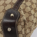 GUCCI GG Canvas Tote Bag Beige Gold Tone 162900 Auth 208067V-15