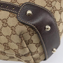 GUCCI GG Canvas Tote Bag Beige Gold Tone 162900 Auth 208067V-16