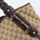 GUCCI GG Canvas Tote Bag Beige Gold Tone 162900 Auth 208067V-19
