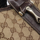 GUCCI GG Canvas Tote Bag Beige Gold Tone 162900 Auth 208067V-20