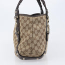 GUCCI GG Canvas Tote Bag Beige Gold Tone 162900 Auth 208067V-5