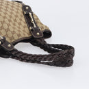 GUCCI GG Canvas Tote Bag Beige Gold Tone 162900 Auth 208067V-9