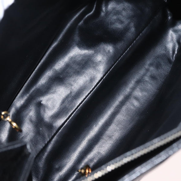 CHANEL Chain Shoulder Tote Bag Leather Black Gold Tone CC Auth 208068V